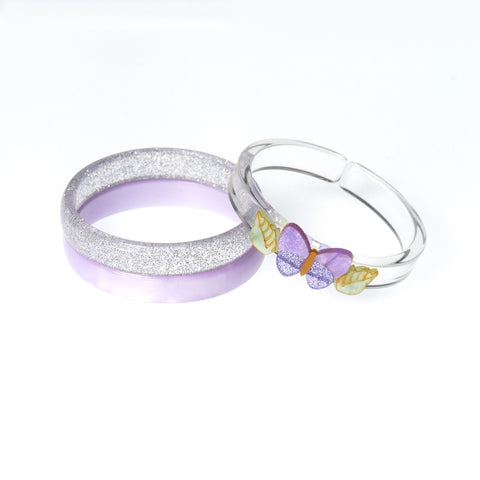 Butterflies Shimmer Lilac Bangles