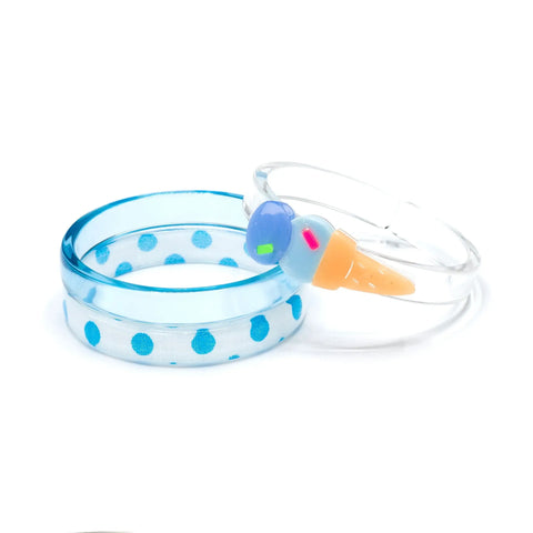 Ice Cream Double Scoop Blue Bangle Bracelets