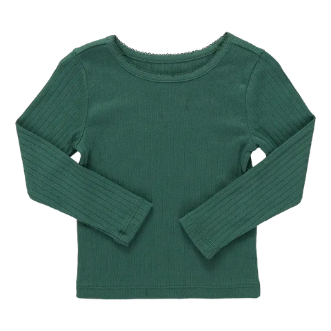 Seesaw Long Sleeve Rib T-Shirt - Pine