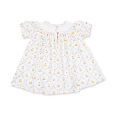 Jane Puff Sleeve Bishop Dress & Bloomer - Pretty Pumpkin Trellis