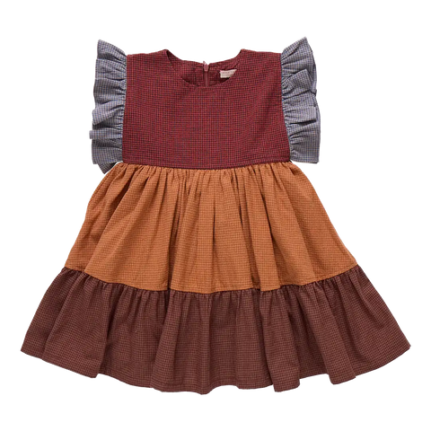 Girls Kit Dress - Mixed Checks