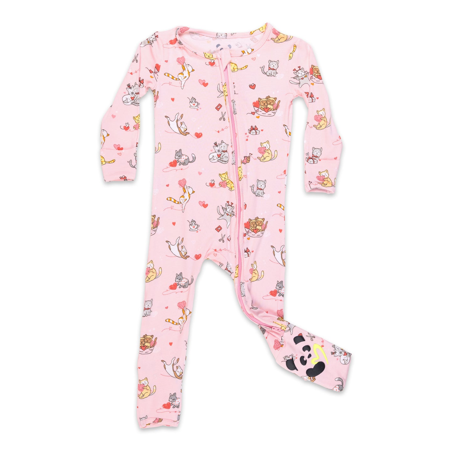 Feline Love Convertible Footie Bamboo Pajama