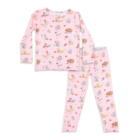 Feline Love Kids Bamboo Pajama Set