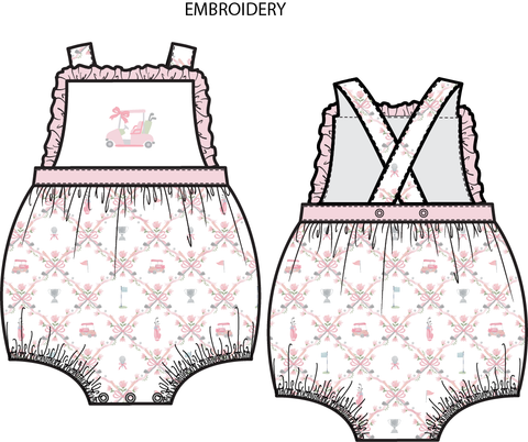 Ruffle Bubble - Golf Trellis Pink