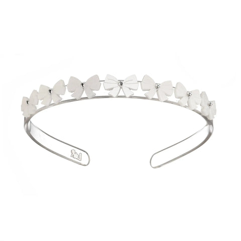 Bows Mini Satin White Headband