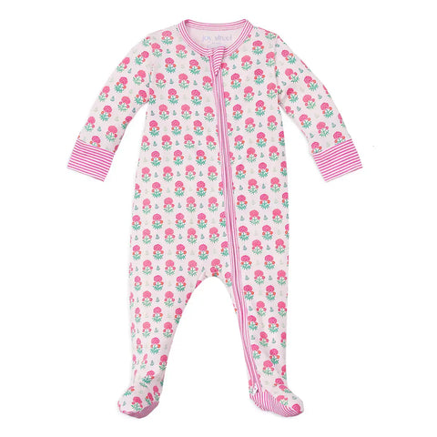 Geranium Block Zip Baby Pajama