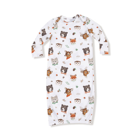 Lap Shoulder Gown - Woodland Animal Faces