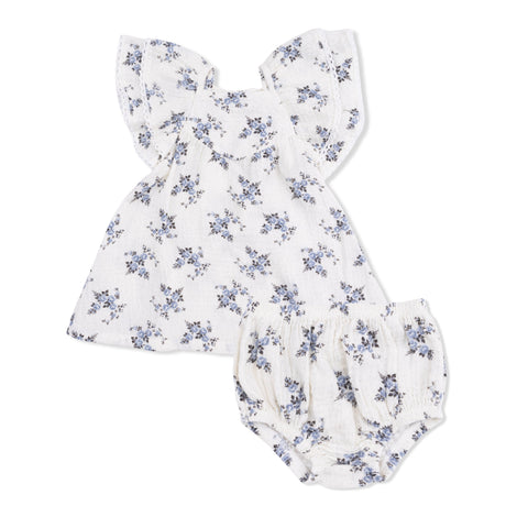 V-Neck Dress and Bloomer - Belle Rosette Dot