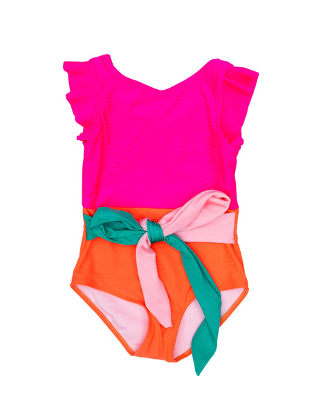 August Kate Color Block Girls Swimsuit