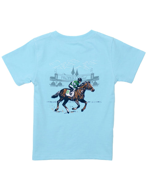 Boys Signature Tee SS - Aqua Derby Day