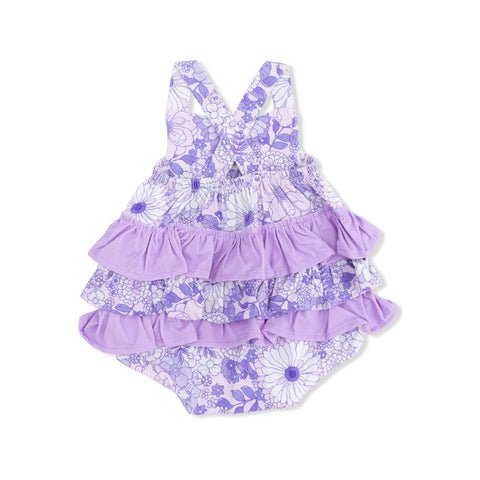 Ruffle Sunsuit - Lacy Lavender Floral