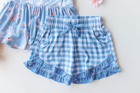 Bamboo Sleeveless Piping Top & Shorts Set - Blue Bunny