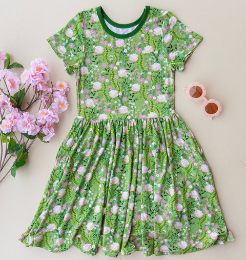 Bamboo Twirl Dress with Shorts - Botanical Bliss