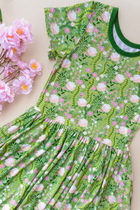 Bamboo Twirl Dress with Shorts - Botanical Bliss