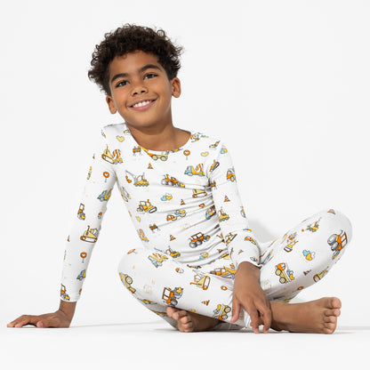 Valentines Love Trucks Kids Bamboo Pajama Set