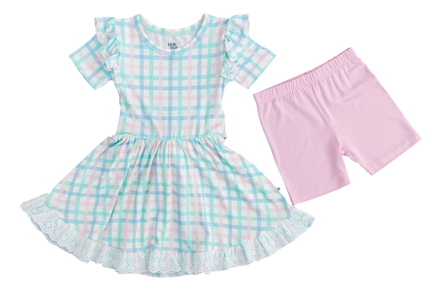 Pastel Gingham Birdie Dress