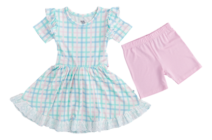 Pastel Gingham Birdie Dress