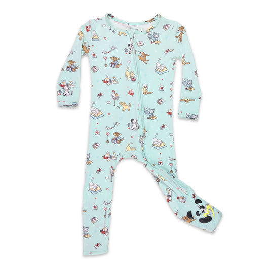 Puppy Love Convertible Footie Bamboo Pajama