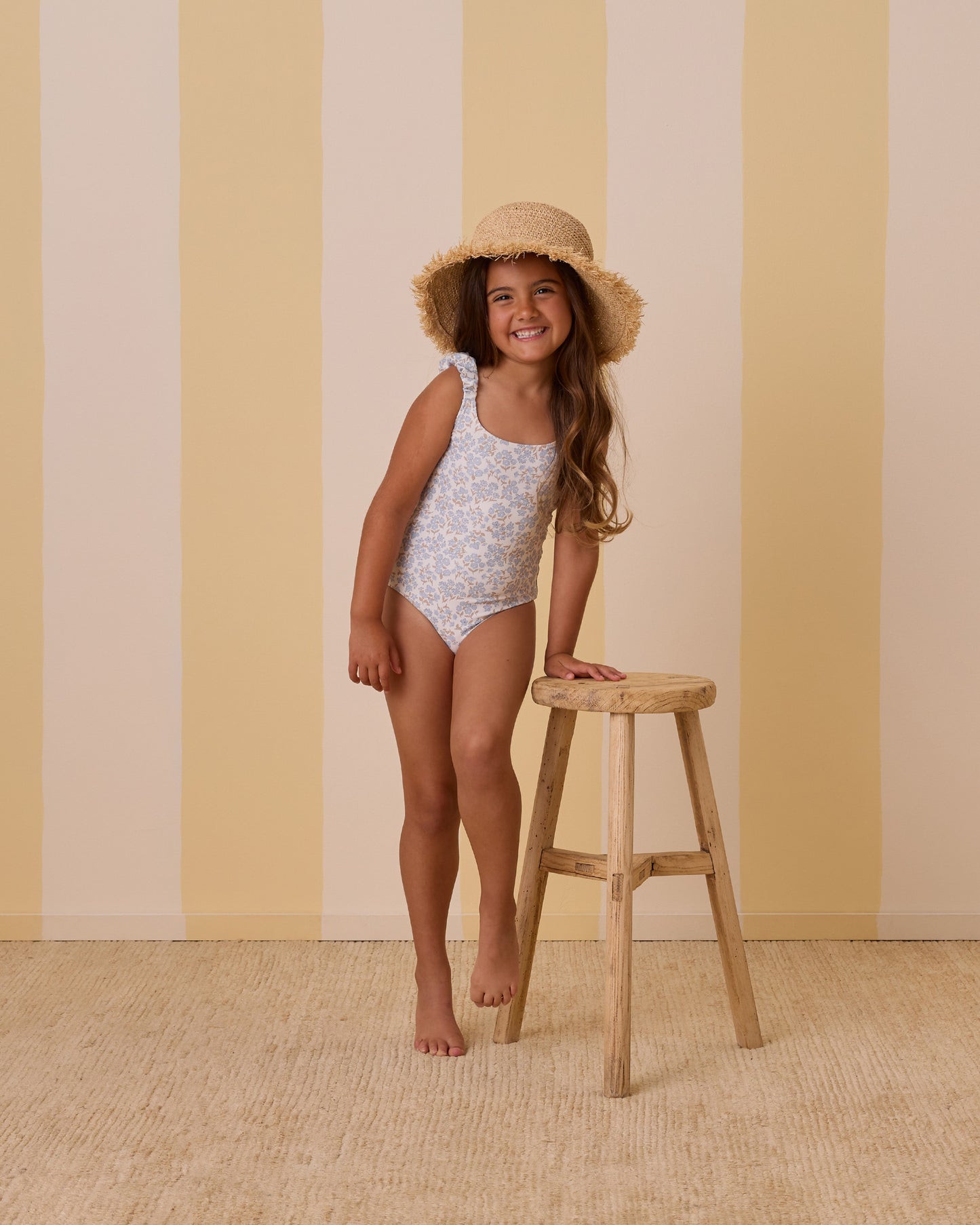 Scrunch One-Piece || Blue Ditsy