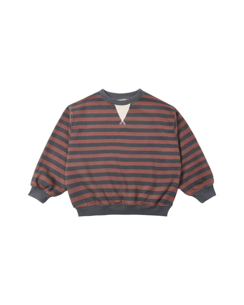 Oversized Crew Sweatshirt | Mulberry Stripe