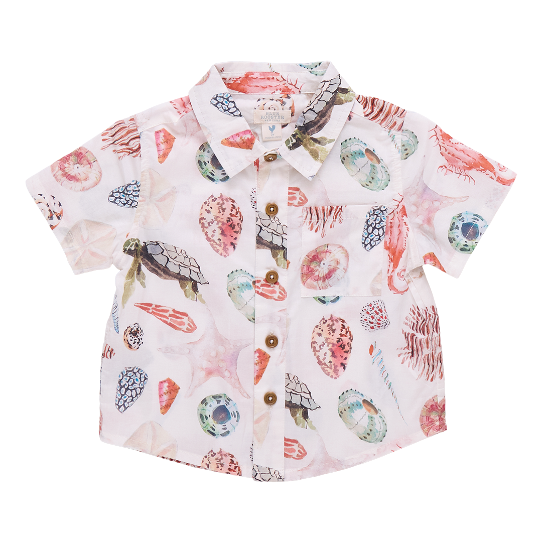 Boys Jack Shirt - Watercolor Shells