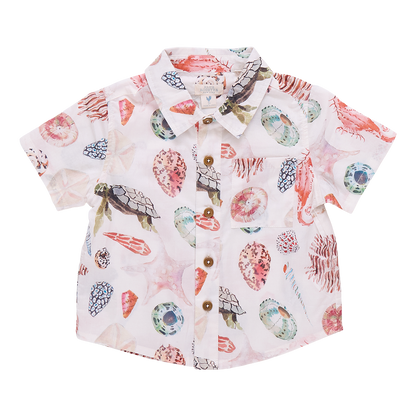 Boys Jack Shirt - Watercolor Shells