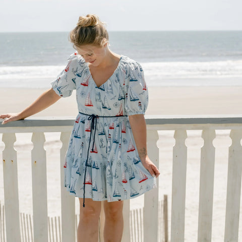 Womens Emily Dress - Nautical Adventure