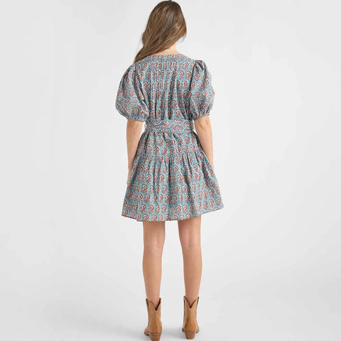 Womens Valentina Dress - Blue Paisley