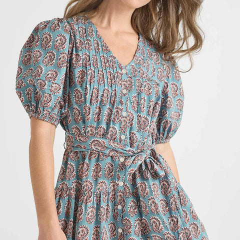 Womens Valentina Dress - Blue Paisley