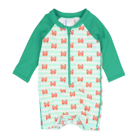 Long Sleeve One Piece Rash Guard Swimsuit - Crabby Cove