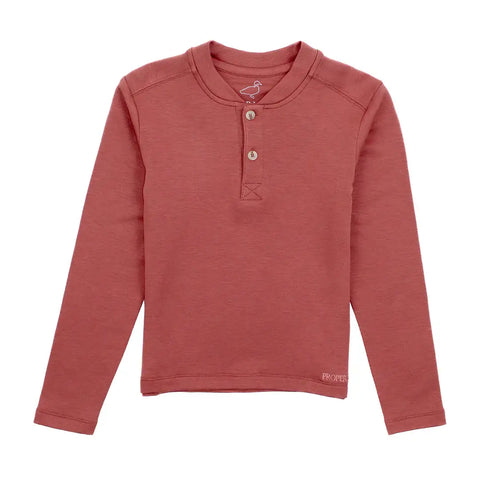 Boys Shoreline Henley - Salmon