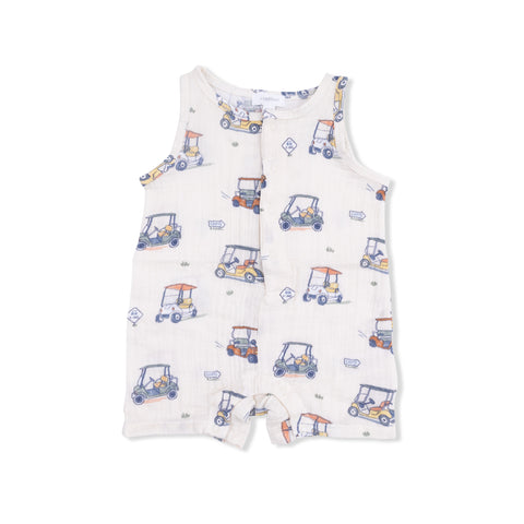 Sleeveless Shortie Romper - Zooming Golf Carts