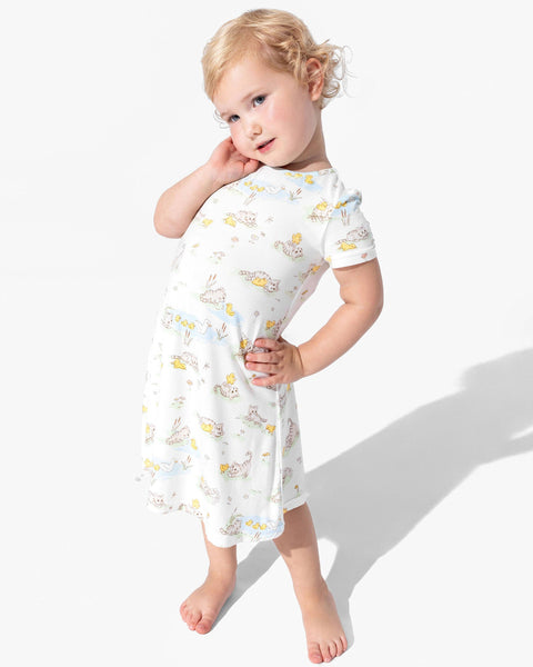 Girls' Short Sleeve Bamboo Dress/Nightgown - Tiny Tails Tales