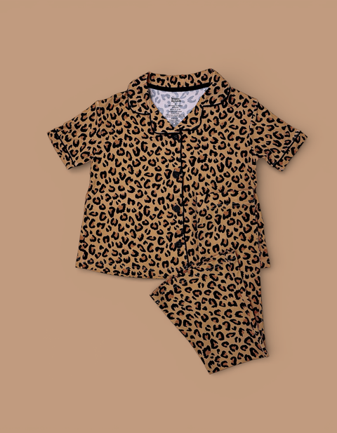Girls Flare Bamboo Pajama Set - Leopard Dream