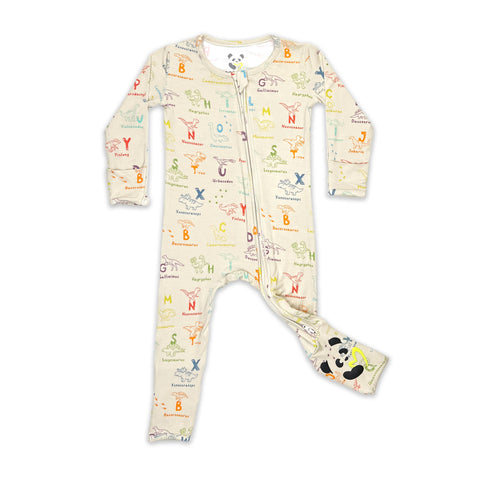 Bamboo Convertible Footie - Dino ABC's