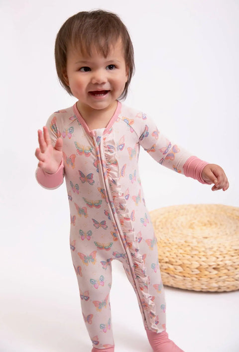 Butterfly Bliss Bamboo Convertible Zip Romper
