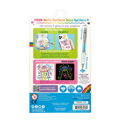 Jelly Gloss Neon Multi-Surface Deco Gel Pens (Set of 6)