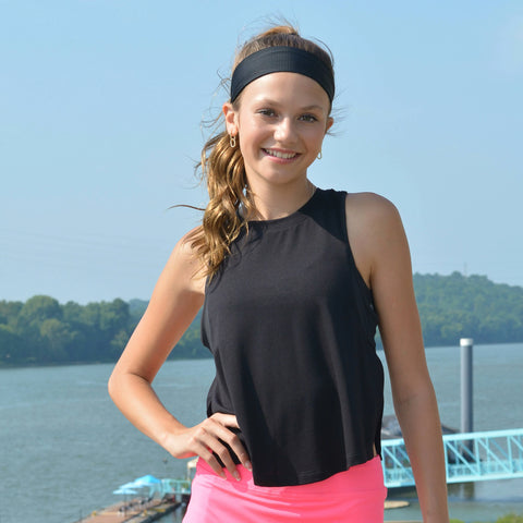 Adjustable No Slip Mesh Sport Headband - Black