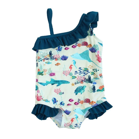 Coral Reef Girls One Piece Swimsuit