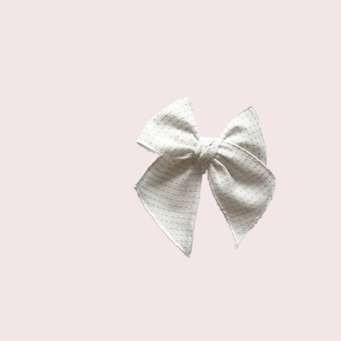 White Dashed Elle Bow