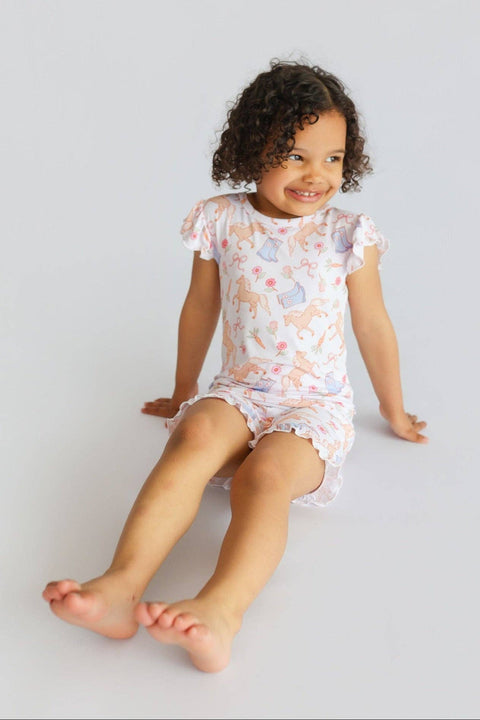 Girls Bamboo Ruffle Short Set - Kinsley's Bloom & Boots