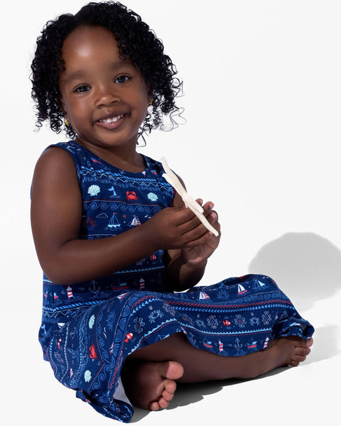 Girls' Sleeveless Bamboo Dress/Nightgown - Sail Away Fair Isle