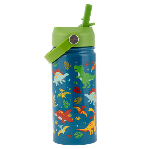 Insulated Stainless Steel Water Bottle with Handle - Dinosaur