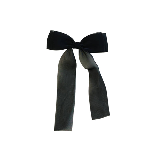 Sheer Black Organza Hair Bow 