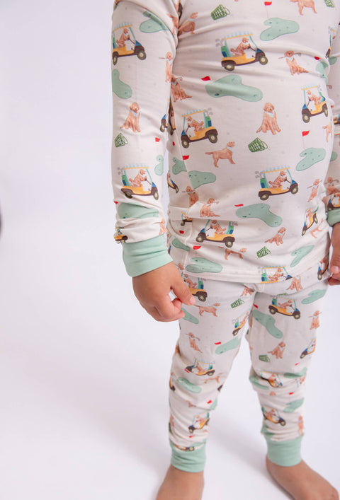 Golf Dogs Bamboo Pajama Set for Kids