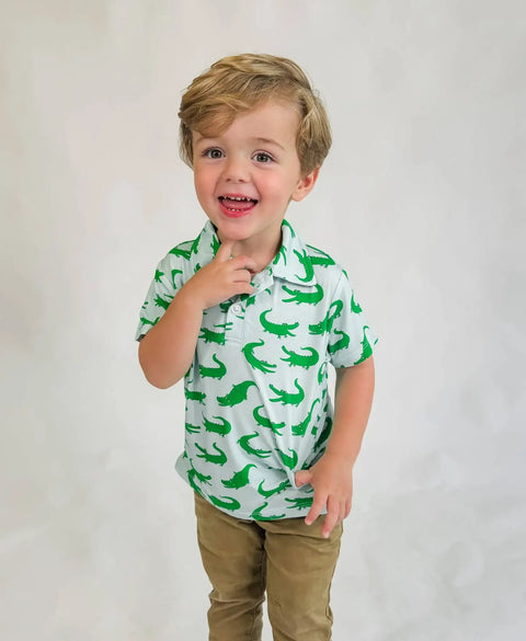 Blue Alligators Short Sleeve Polo Shirt