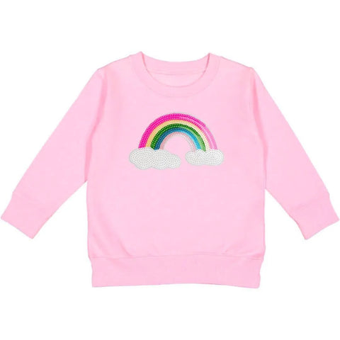 Rainbow Sequin Patch Girls Sweatshirt