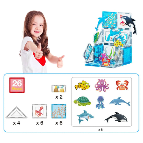 Marine World Magnetic Building Set (26 Pieces)