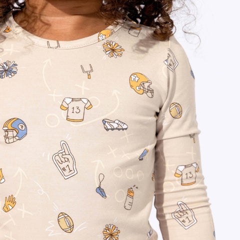 Football Bamboo Kids Pajamas Two-Piece Set