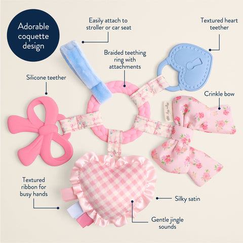Bitzy Busy Ring™ Teething Activity Toy - Bow Set